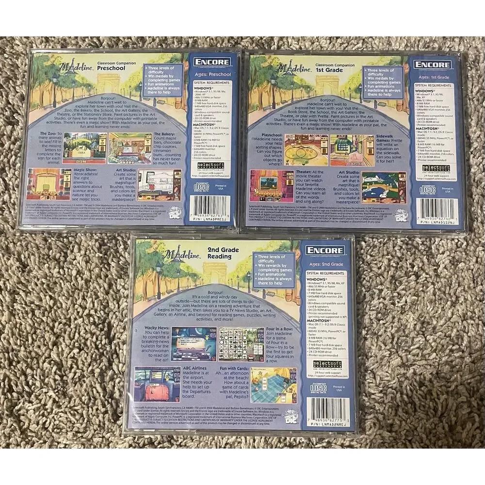 Vintage Madeline Classroom Companion Encore 2004 School Education New Set Of 3